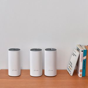 Sistema Wifi Mesh TP-Link Deco E4-3 Ac1200, doble banda, router y acces point, pack x 3