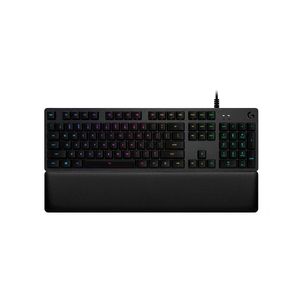 Teclado gaming Logitech G513 Lightsync mecánico, alámbrico, conexión usb, reposa manos, RGB