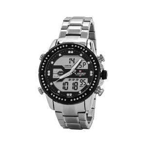 Reloj Naviforce NF9190M Doble Hora Color Plata con Negro