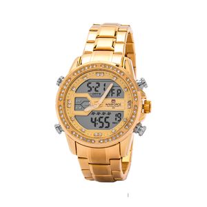 Reloj Naviforce NF9190M Doble Hora Color Oro