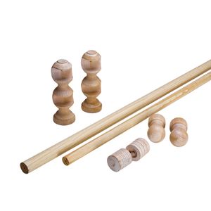 Pack Cortinero Doble Madera Rustica Metalhsa 150 cm Color blanco