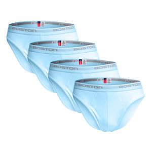 Pack x 4 Trusas Boston Hombre Bikini Celeste