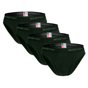 Pack x 4 Trusas Boston Hombre Bikini Verde Petroleo