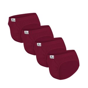 Pack x4 Trusas Boston Recubierto Bikini Rojo Vino