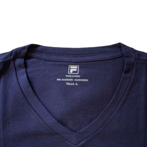 Polo Manga Corta Fila Cuello V Azul Marino