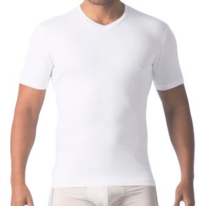 Polo Manga Corta Fila Cuello V Blanco