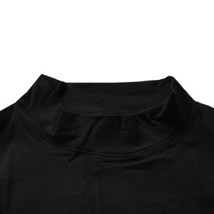 Polo Manga Larga Fila Cuello Alto Negro