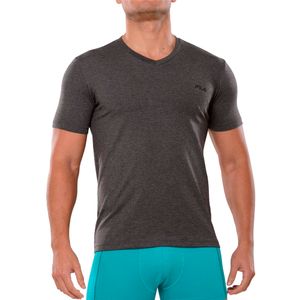 Polo Manga Corta Fila Cuello V Plomo Oscuro
