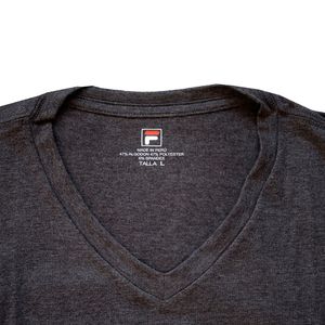Polo Manga Corta Fila Cuello V Plomo Oscuro
