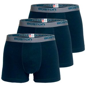 Pack x3 Bóxer Boston Corto Azul Acero