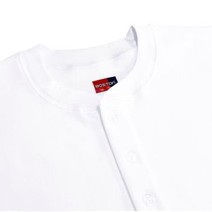 Camiseta Boston Manga Larga de Franela con Botones Blanco