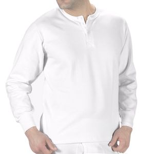 Camiseta Boston Manga Larga de Franela con Botones Blanco