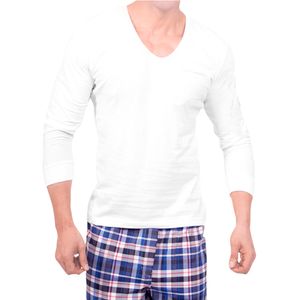 Polo Boston Manga Larga Cuello U Blanco