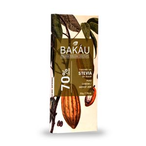Chocolate sin azúcar en Barra 70% Cacao Bakau®