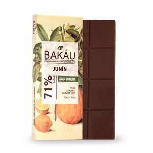 Chocolate Premium en Barra Junín 71% Cacao Bakau®