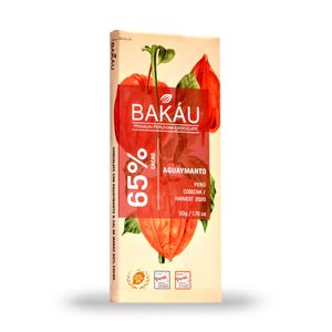 Chocolate Premium en Barra con Aguaymanto 65% Cacao Bakau®