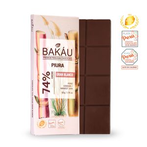 Chocolate Premium en Barra Gran Blanco 74% Cacao Bakau®