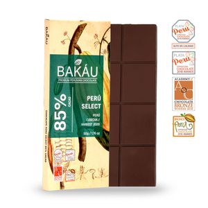 Chocolate Premium en Barra Perú Select 85% Cacao Bakau®
