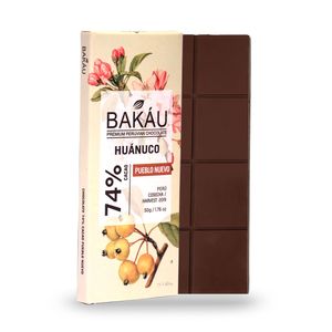 Chocolate Premium en Barra Huánuco 74% Cacao Bakau®