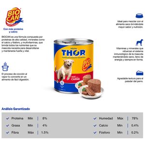 Comida para Perros THOR Pate de Carne para Adultos Lata 330g