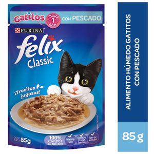 Comida para Gatos FELIX Sensaciones de Pescado en Salsa para Gatitos Pouch 85g