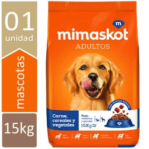 Comida para Perros MIMASKOT Adultos Raza Medianas y Grandes Carne Cereales y Vegetales Bolsa 15Kg