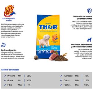 Comida para Perro THOR Cachorro Carne Bolsa 10Kg