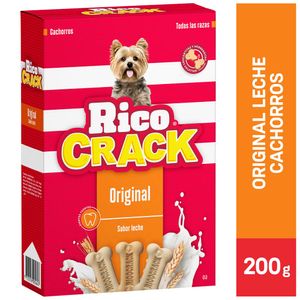 Galletas Crocantes y Horneadas RICOCRACK Original con Leche para Cachorros Caja 200g