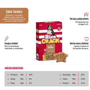 Comida para Perro RICOCRACK Galletas Horneadas con Cordero Caja 200g