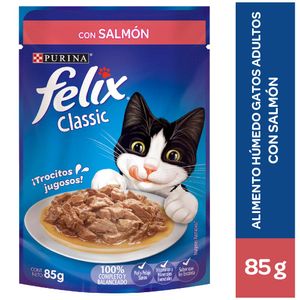 Comida para Gatos FELIX Sensaciones de Salmón en Salsa para Gatitos Pouch 85g