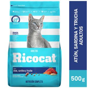 Comida para Gatos RICOCAT Adultos Atún Sardina y Trucha Bolsa 500g