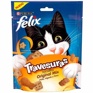 Comida para Gatos FELIX Mix Bocaditos Pollo, Hígado y Pavo Doypack 60g