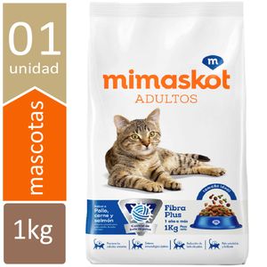 Comida para Gatos MIMASKOT Adultos Pollo, Carne y Salmón Bolsa 1Kg