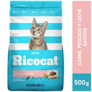 Comida para Gatos RICOCAT Gatitos Carne Pescado y Leche Bolsa 500g