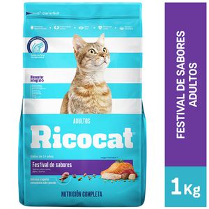 Comida para Gatos RICOCAT Adultos Festival de Sabores Bolsa 1Kg