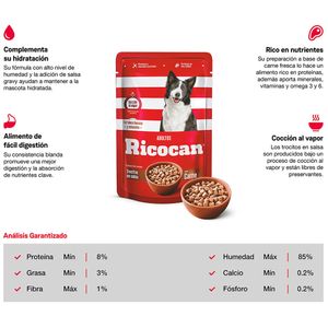 Comida para Perros RICOCAN Trocitos Adultos Carne Pouch 100 g