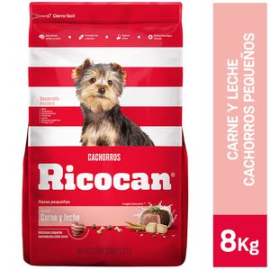 Comida para Perros RICOCAN Cachorros Razas Pequeñas Carnes y Leche Bolsa 8Kg