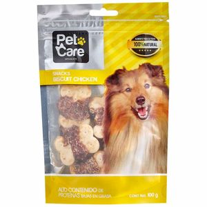 Snack para Perro PET CARE Biscuit Pollo Bolsa 100g