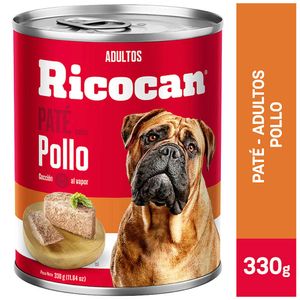 Comida para Perros RICOCAN Adultos Paté con Pollo Lata 330g