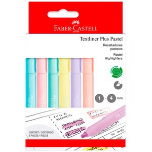 Resaltadores FABER CASTELL Textline Plus Pastel Blíster 6un