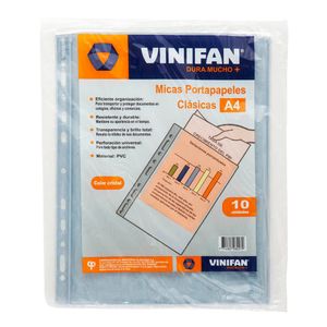Micas Portapapeles VINIFAN A4 Clásicas Paquete 10un