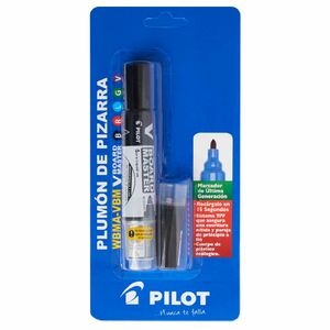 Plumón de Pizarra PILOT WBMA Negro + Repuesto Negro Blíster 1un
