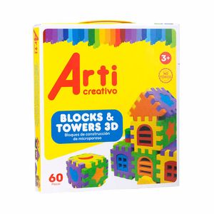 Didácticos ARTI CREATIVO Bloques de Construcción de Microporoso Caja 60pzs