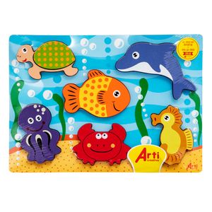 Juego Didáctico ARTI CREATIVO Rompecabezas y Encaje Fondo del Mar 6 Piezas