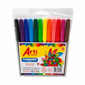 Plumones Delgados ARTI CREATIVO Paquete 12un