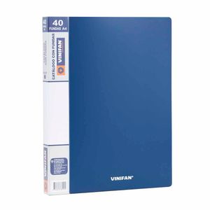 Catálogo con Fundas VINIFAN  A4 Azul 40Fundas