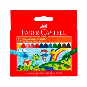 Crayones de Cera FABER CASTELL Jumbo Estuche 12un