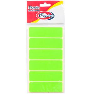 Etiqueta Rectangular PEGAFAN Verde Fluorecente 23.5x76mm Paquete 100un