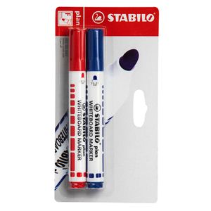 Plumón para Pizarra STABILO Azul y Rojo Blíster 2un