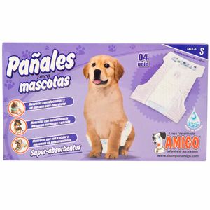 Pañal para Mascotas Súper Absorbente Talla S Caja 4un